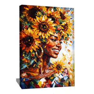 Tableau Femme Tournesol