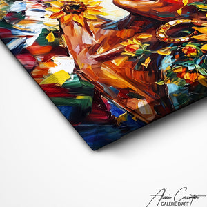 Art Mural Femme Tournesol