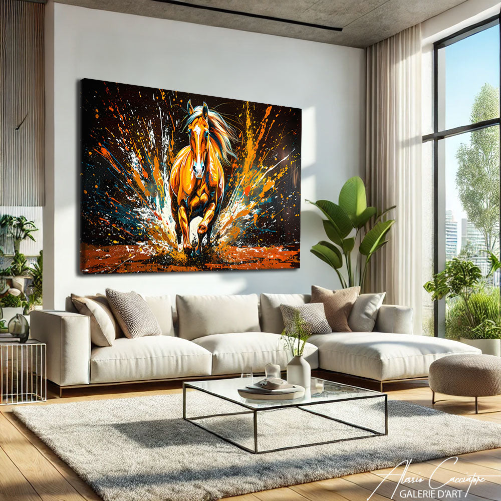 Tableau Cheval Abstrait