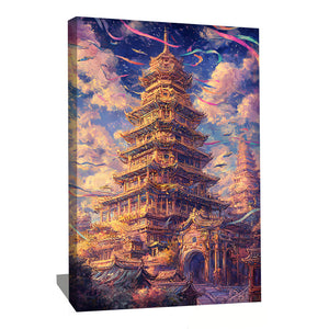 TABLEAU TEMPLE PAGODE