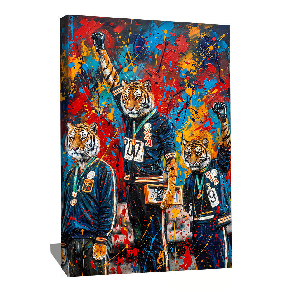 TABLEAU TIGRES BLACK POWER