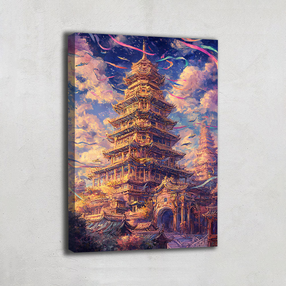 TABLEAU TEMPLE PAGODE