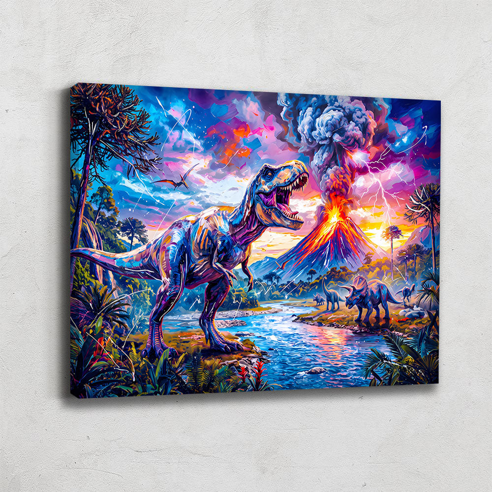Tableau Dinosaure Bleu