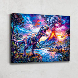 Tableau Dinosaure Bleu