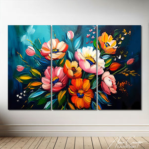 Tableau Triptyque Fleurs
