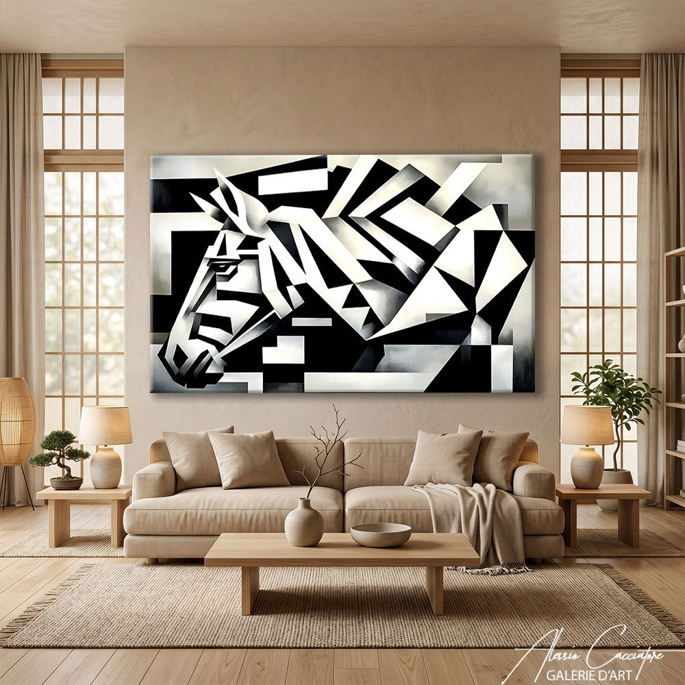 Peinture Géométrique Noir Et Blanc