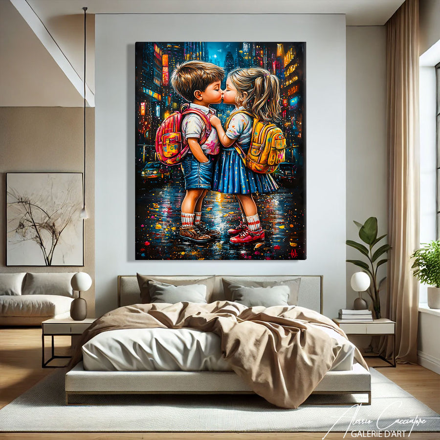 Peinture Couple Abstrait
 – mise en situation