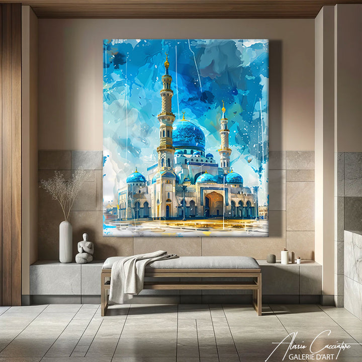 tableau oriental bleu