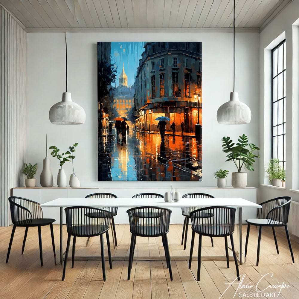 TABLEAU PARIS SOUS LA PLUIE
