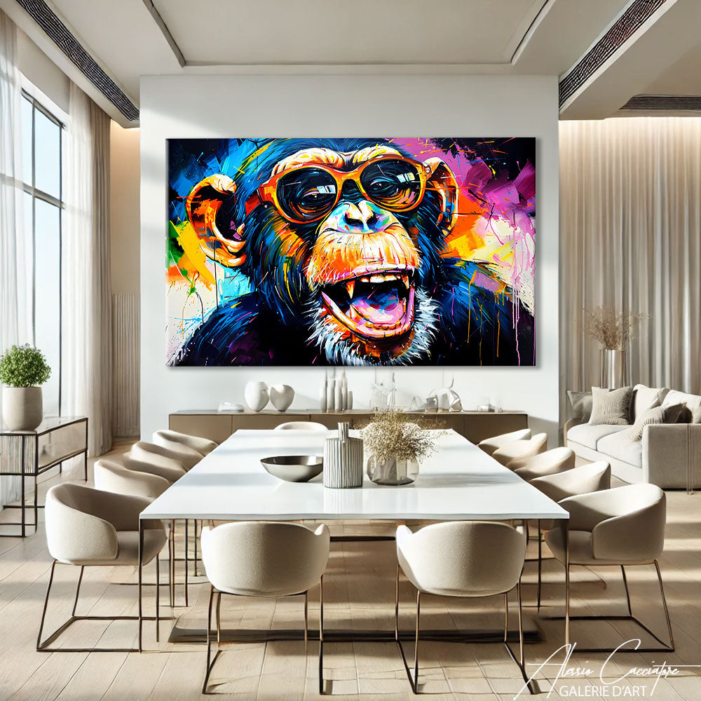 tableau singe coloré