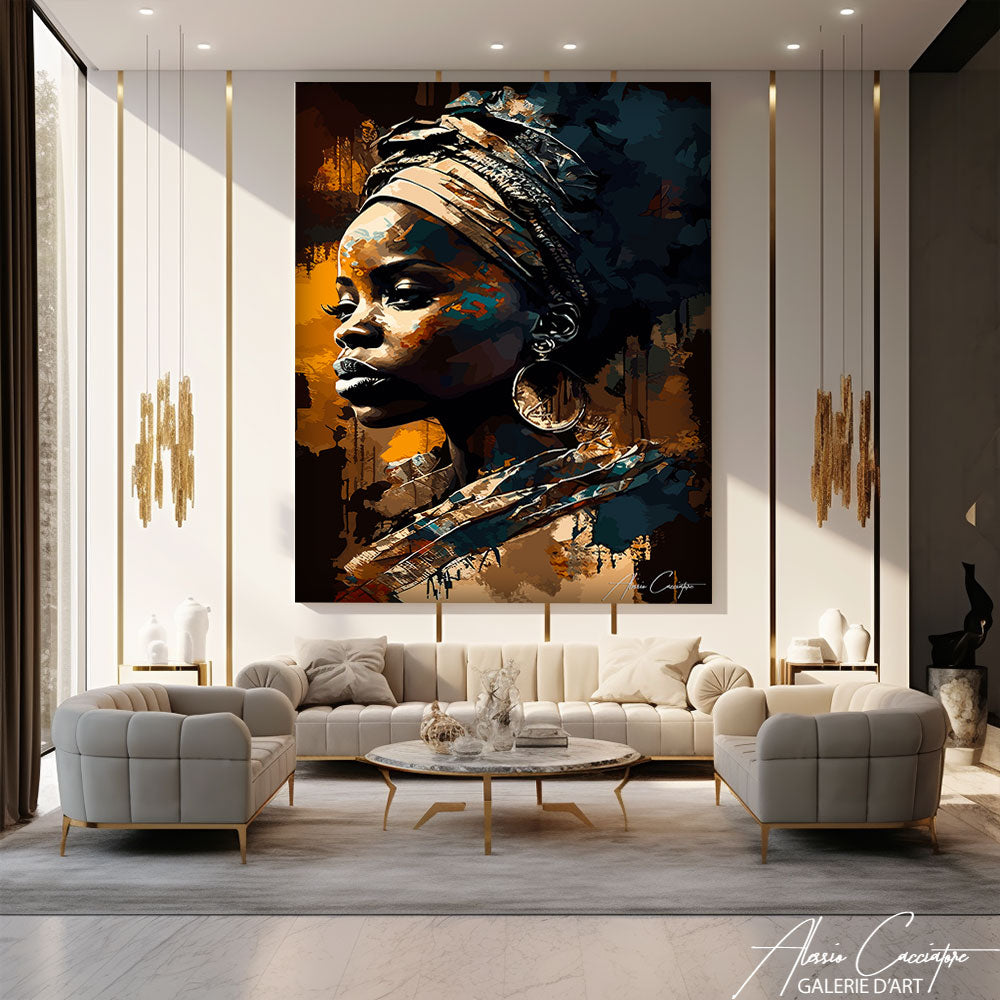tableau femme africaine moderne