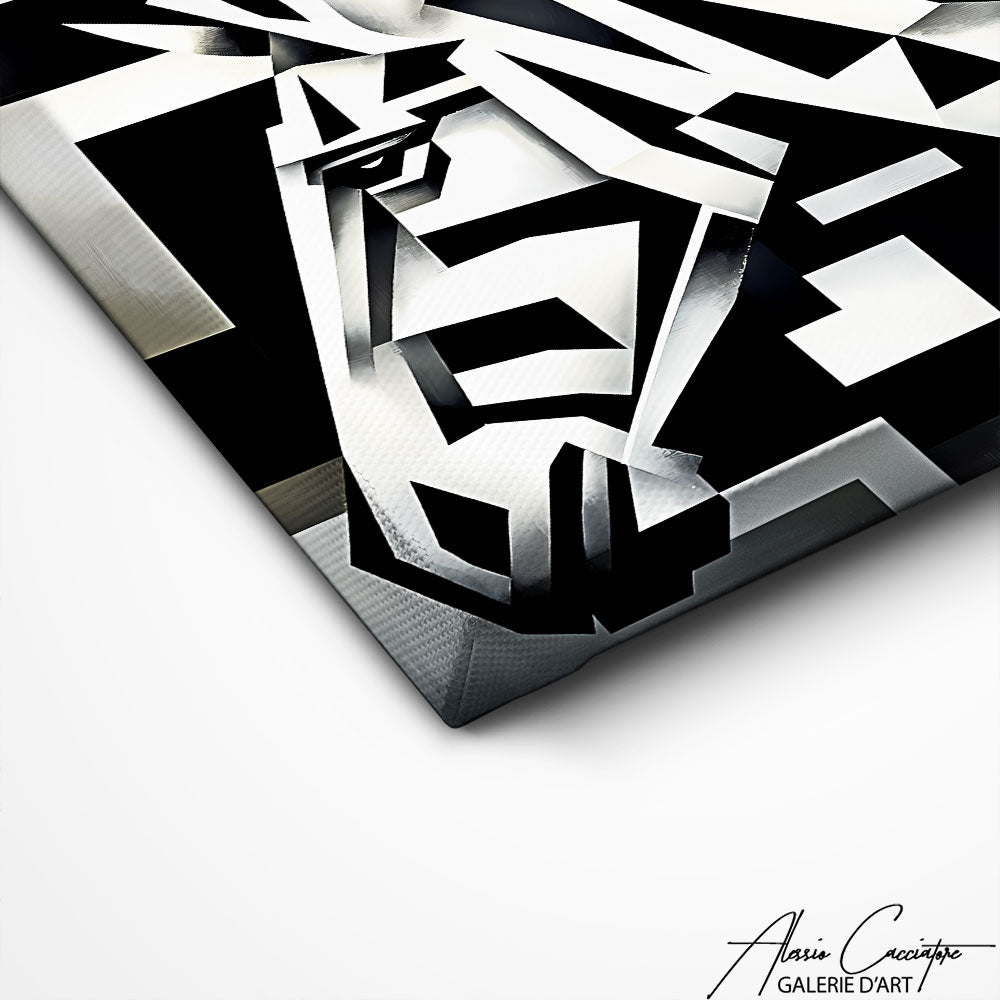 Art Mural Géométrique Noir Et Blanc