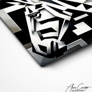 Art Mural Géométrique Noir Et Blanc