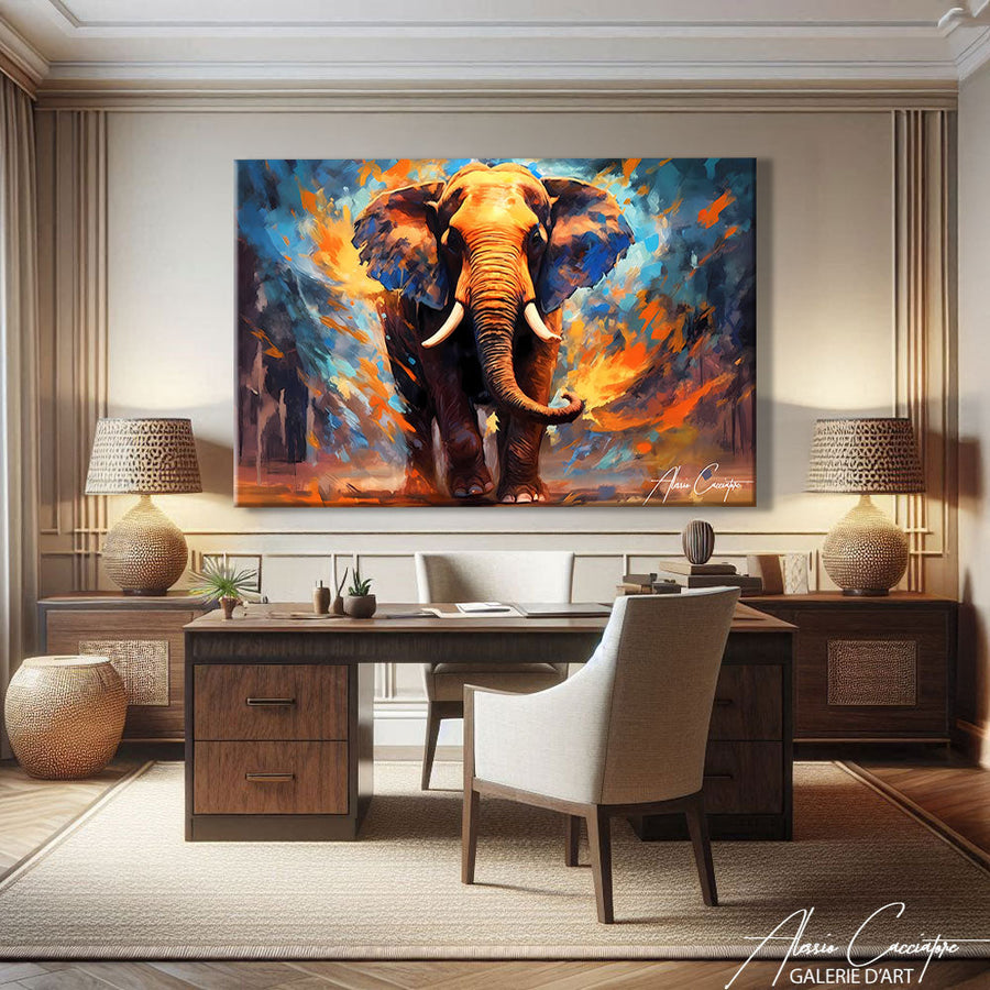 TABLEAU ÉLÉPHANT AFRICAIN Alessio Cacciatore – mise en situation