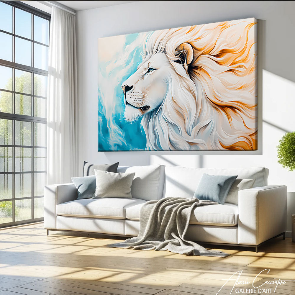 Tableau lion coloré