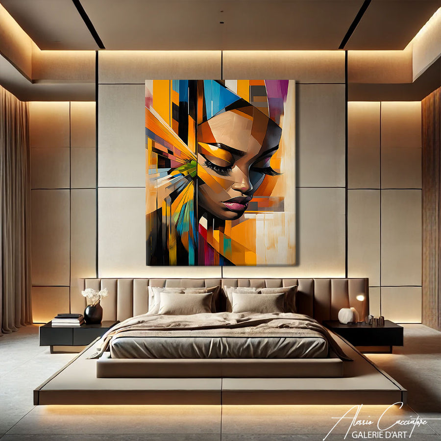 Tableau Femme Africaine Contemporain – mise en situation