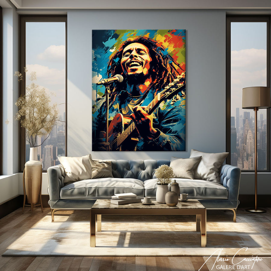 peinture bob marley – mise en situation