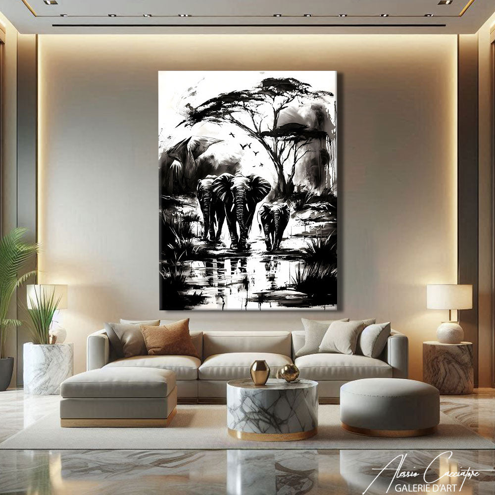 Tableau Animaux Afrique Noir Et Blanc