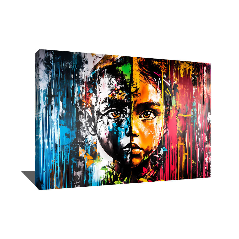 TABLEAU PORTRAIT VISAGE POP ART