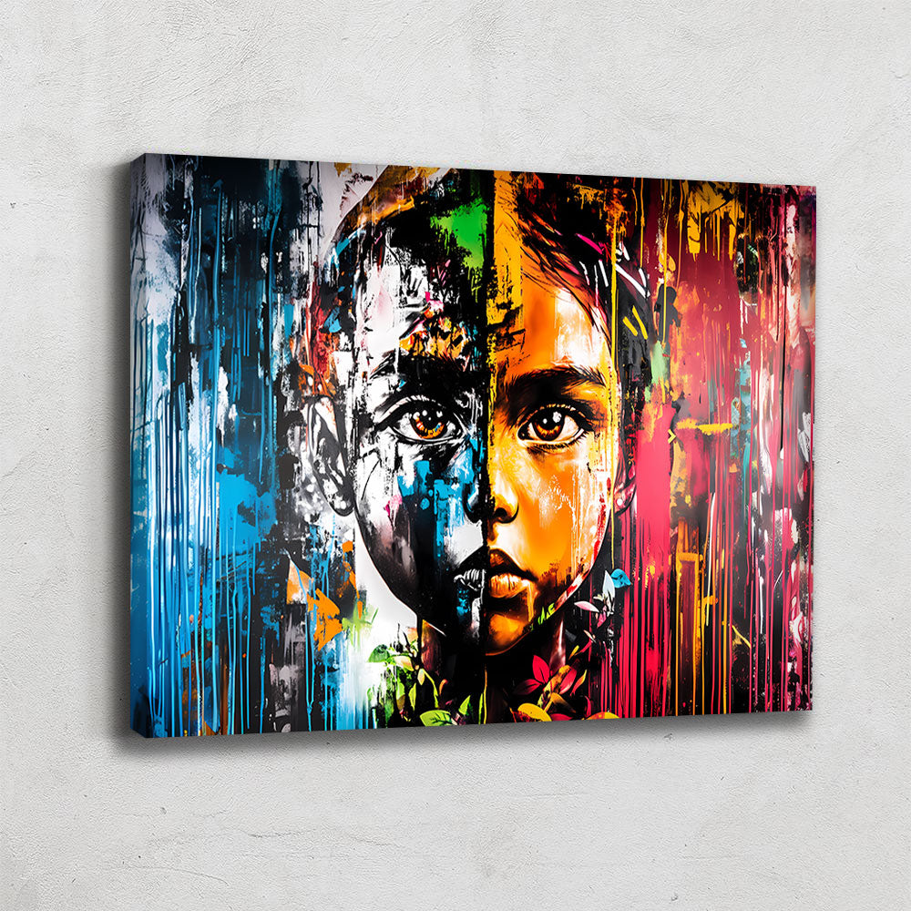 TABLEAU PORTRAIT VISAGE POP ART