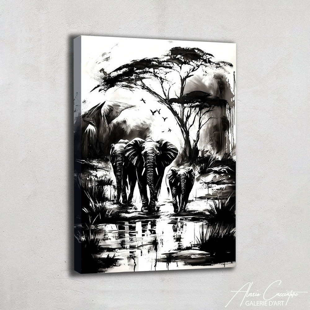 Tableau Animaux Afrique Noir Et Blanc