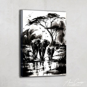 Tableau Animaux Afrique Noir Et Blanc