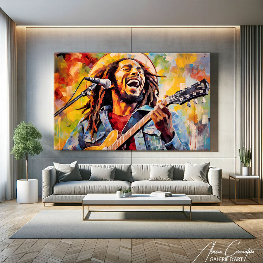 portrait peinture bob marley – mise en situation
