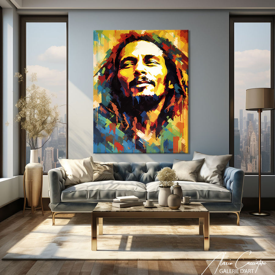 peinture bob marley – mise en situation