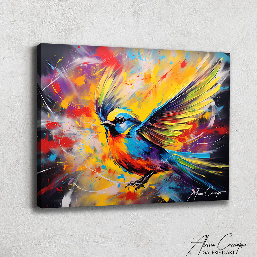 tableau oiseau colore