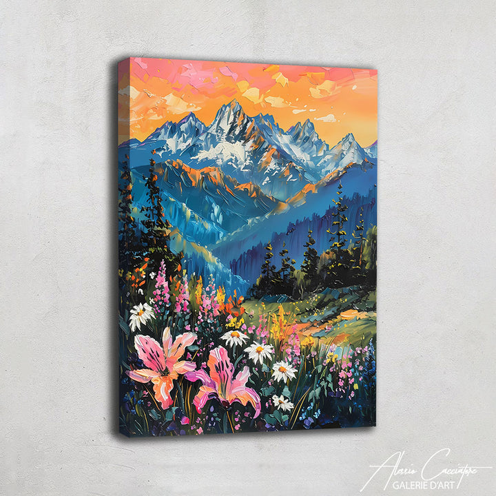 Tableau Peinture Huile Montagne
