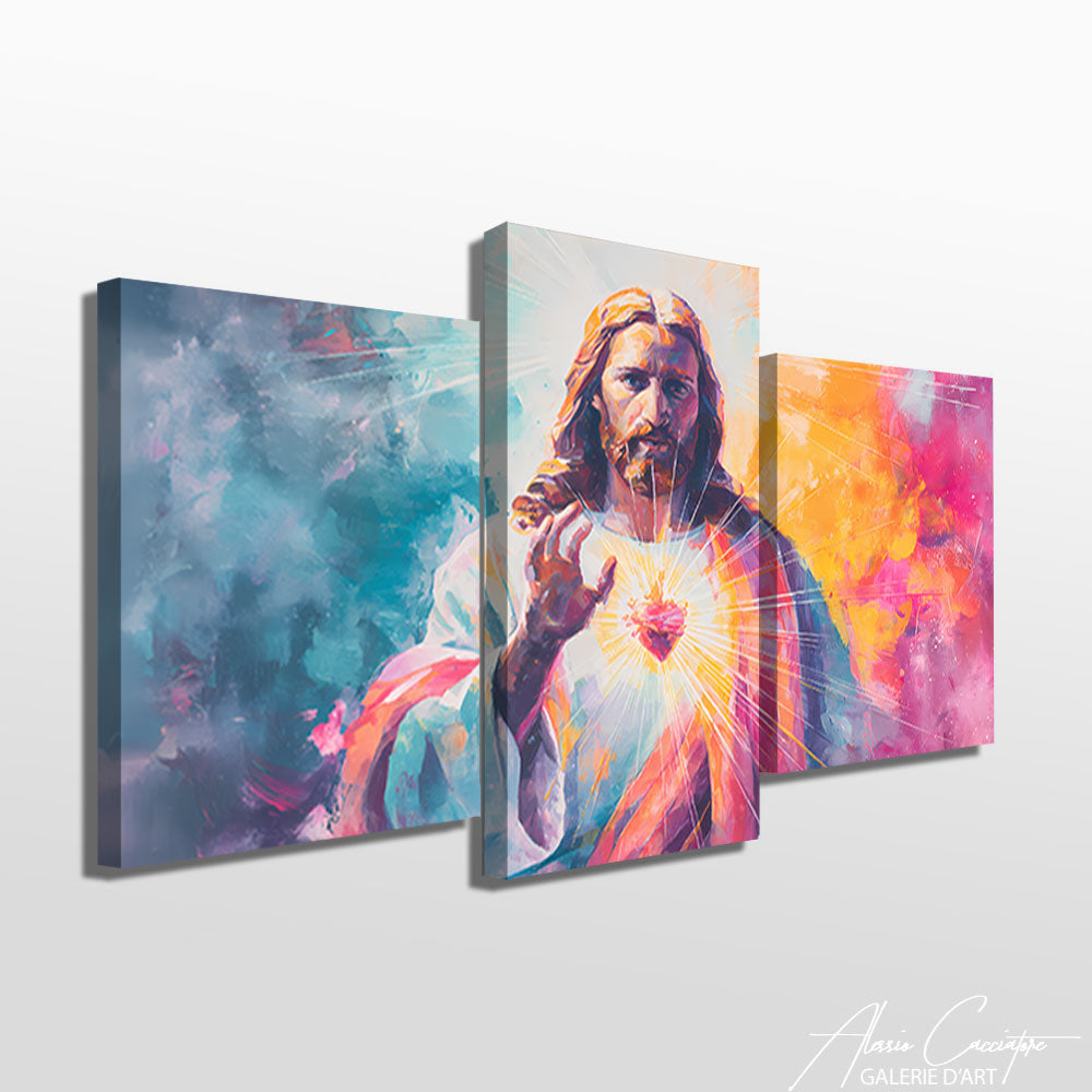 TABLEAU TRIPTYQUE JESUS