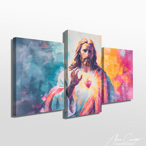 TABLEAU TRIPTYQUE JESUS