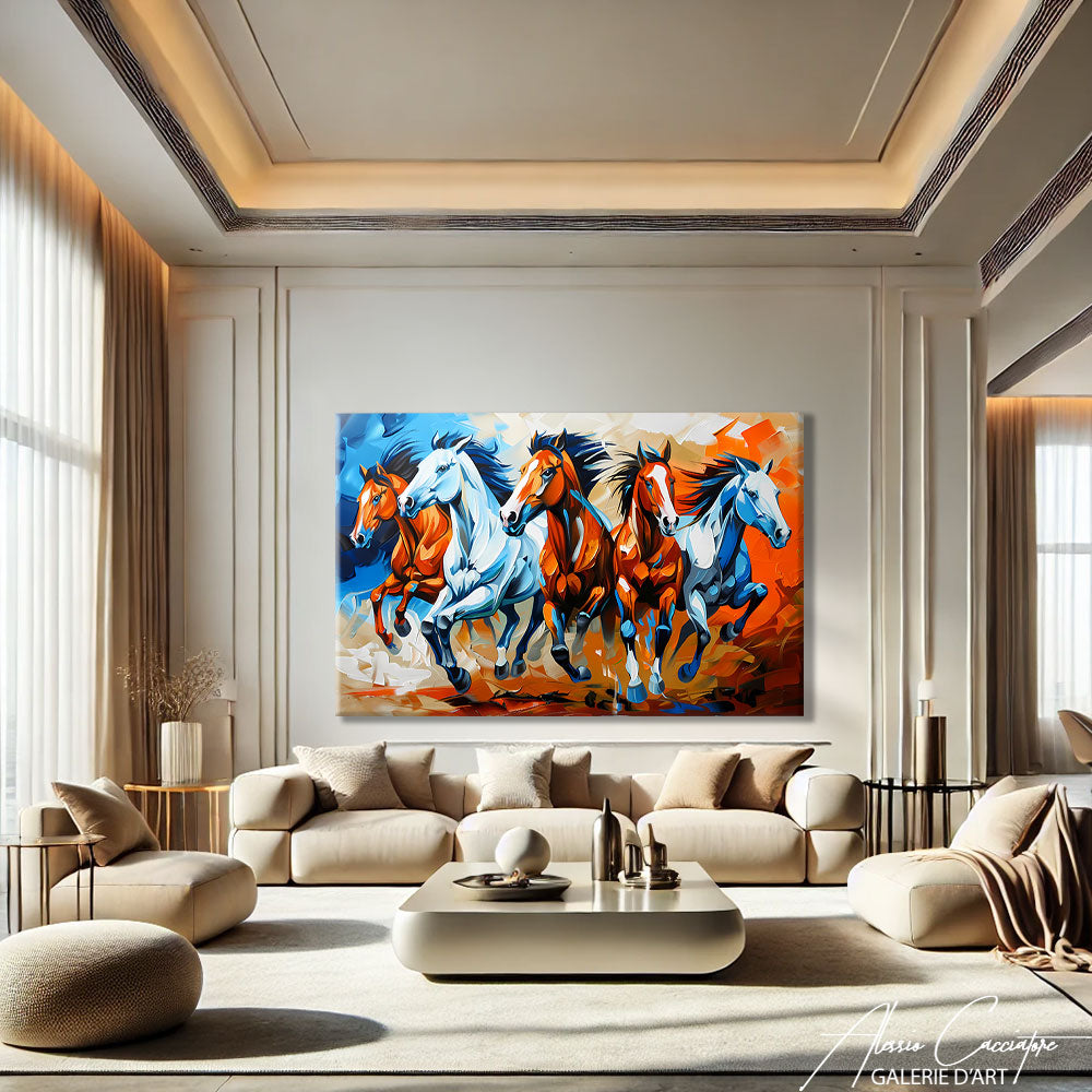 Toile cheval abstrait

