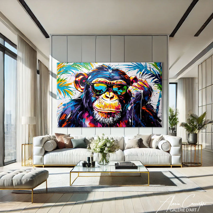 Tableau Mural Singe – mise en situation