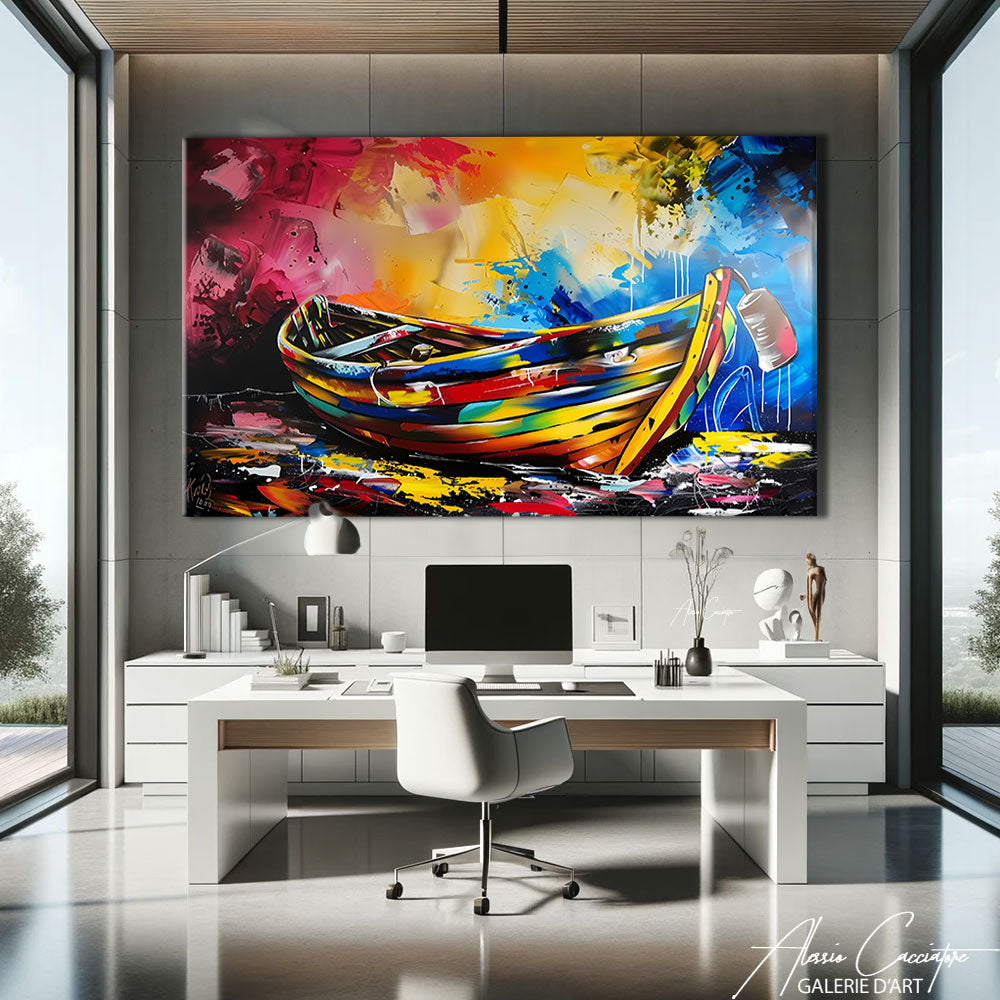 Tableau Barque sur l'Eau