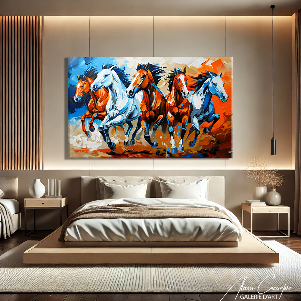 Tableau chevaux peinture

