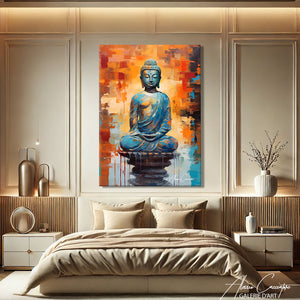 tableau bouddha mural