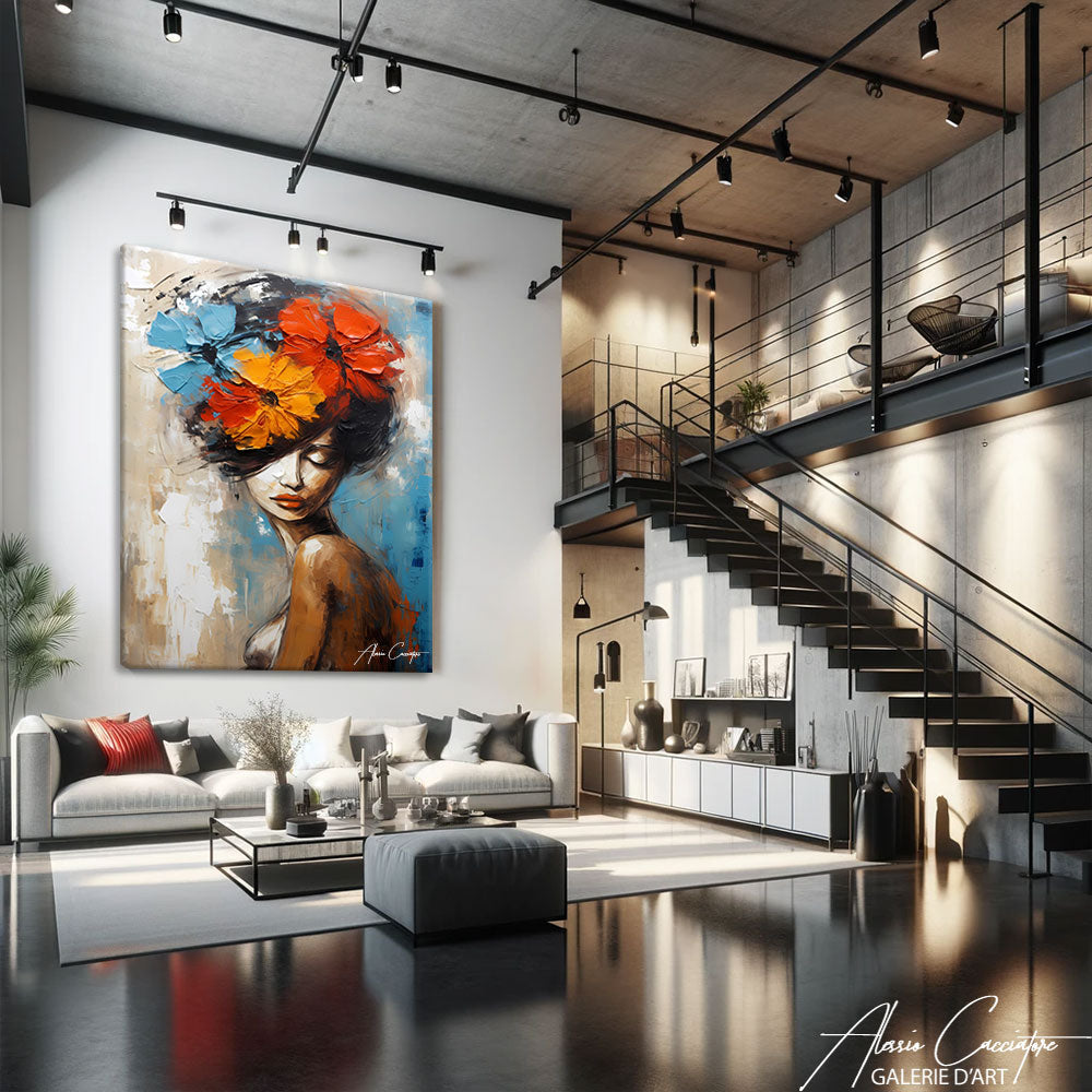 Tableau Visage Femme Moderne