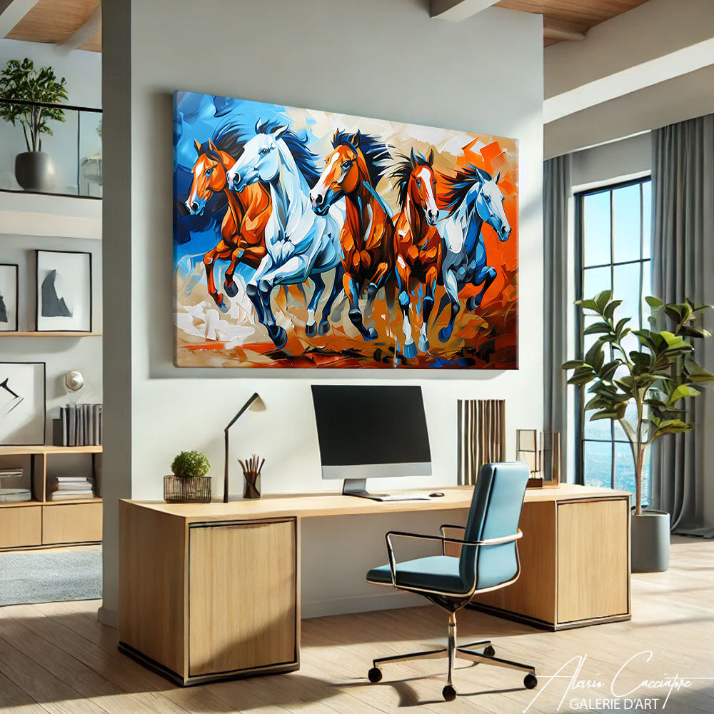 Tableau cheval plage

