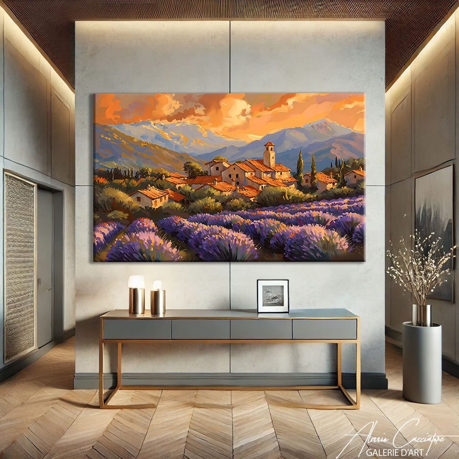 Tableau Peinture Huile Paysage Provence
 – mise en situation