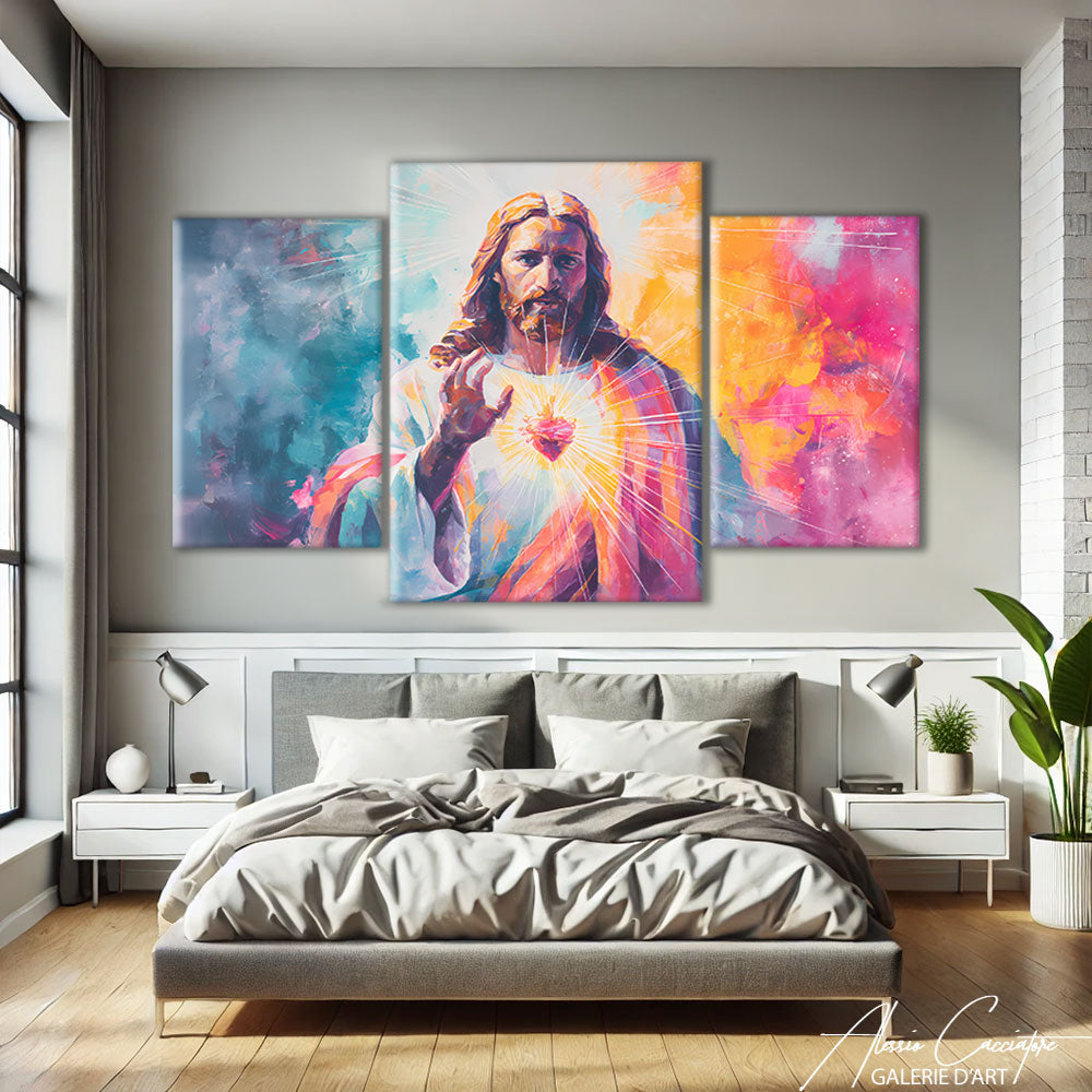 TABLEAU TRIPTYQUE JESUS