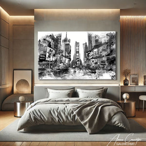TABLEAU TIME SQUARE NOIR ET BLANC
