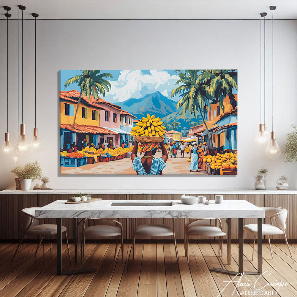 Tableau De Peinture Paysage Africain