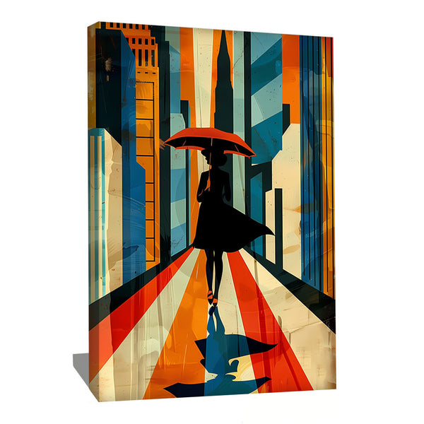 ART DECO PAINTING SILHOUETTE WOMAN