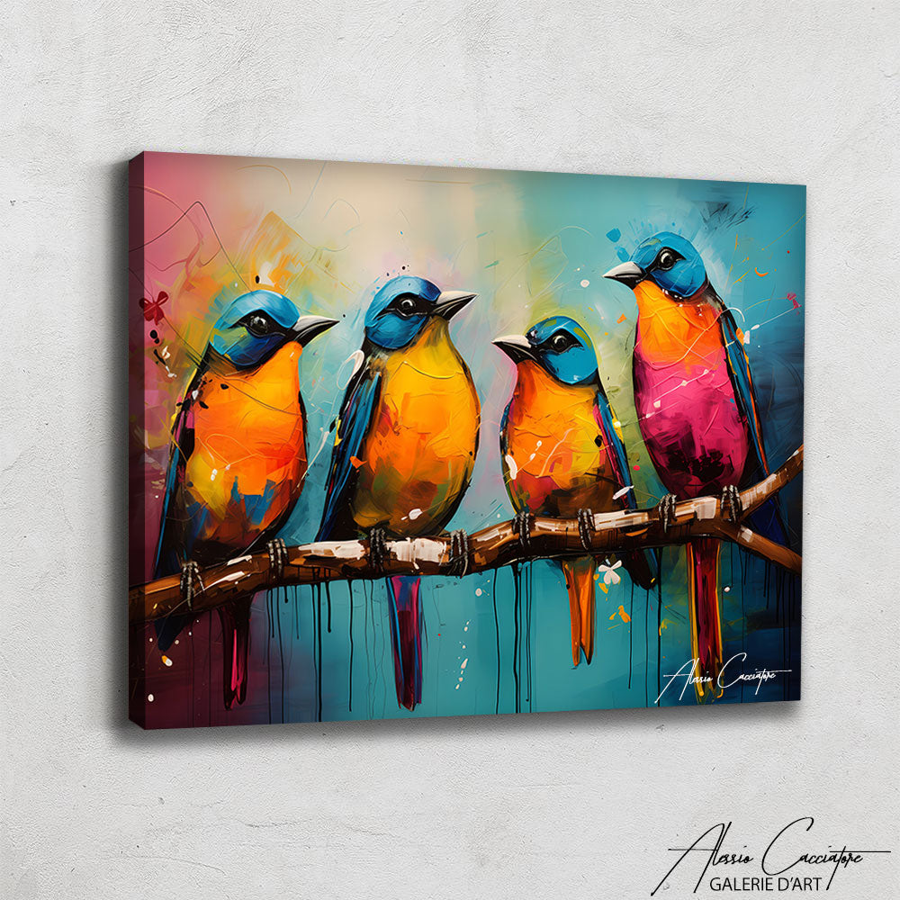 Tableau Oiseaux Colorés