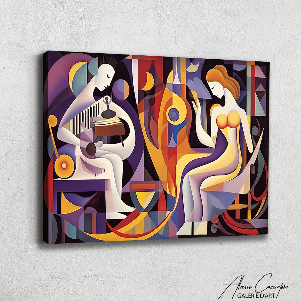 tableau cubisme colore