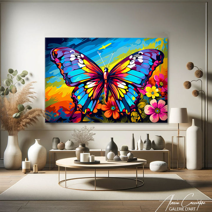 tableau papillon coloré