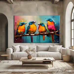 tableaux oiseaux et fleurs