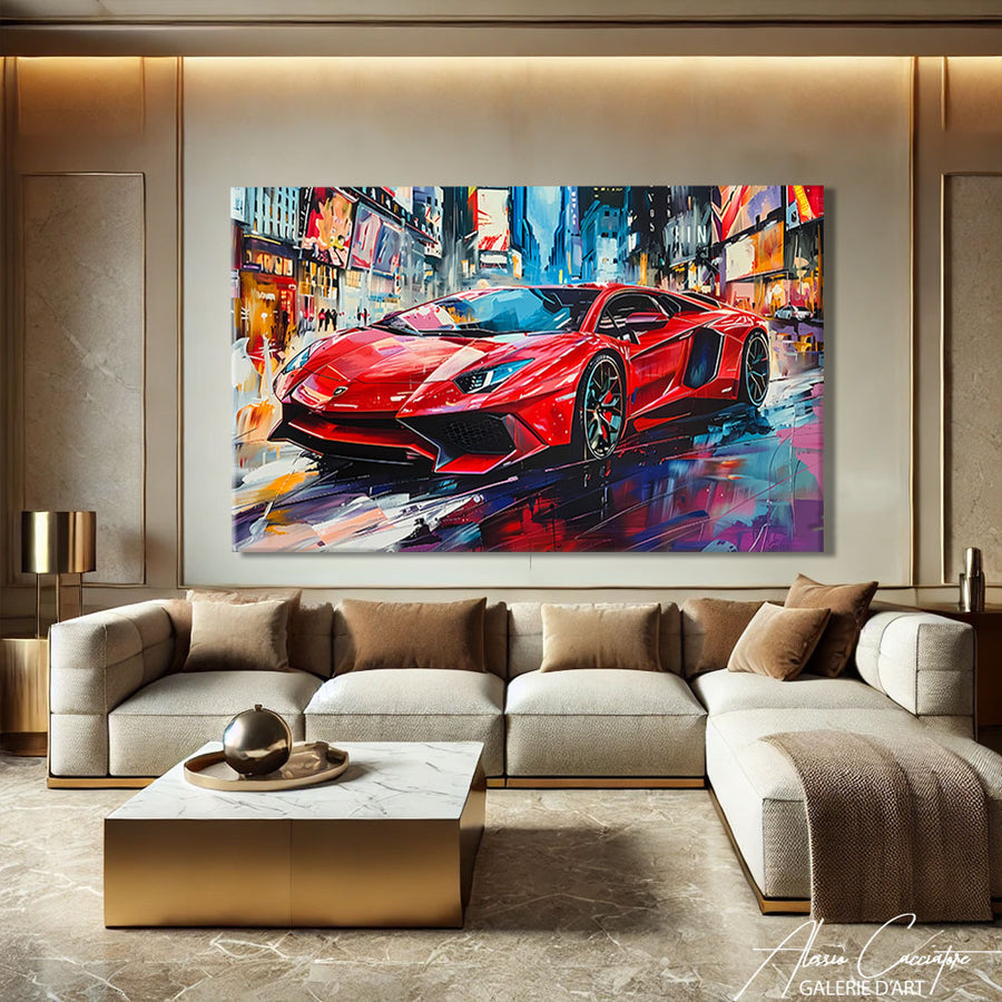 Tableau Lamborghini Aventador – mise en situation