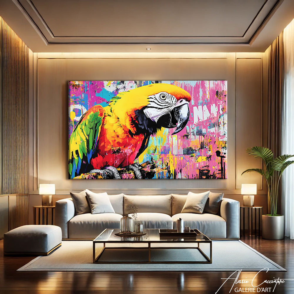 Tableau Perroquet Street Art